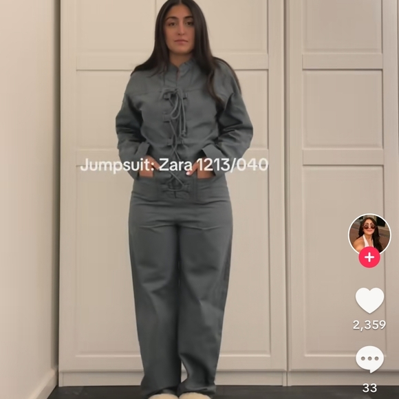 BNWT Zara Amelia Jumpsuit Slate Grey Lace Up Front Boilersuit Med Cotton Linen - Picture 1 of 14